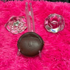 Cartier Bordeaux Leather Round Coin Purse